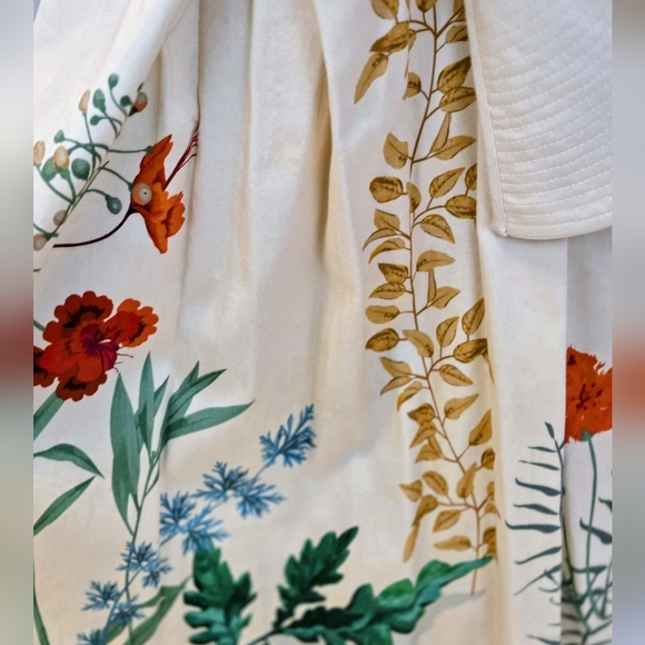 Johanna Ortiz Cream Floral Embroidered Botanical Maxi Skirt Art-inspired Luxury - Picture 17 of 17